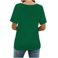 thumbnail image 4 of Ltctricy T-Shirts pour Femmes Tendance à Manches Courtes Col Rond Tunique Plissée Hauts Habillés Décontractés T-Shirts Doux Amples Blouses, 4 of 7