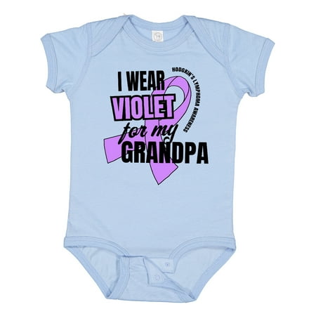 

Inktastic I Wear Violet for My Grandpa Hodgkins Lymphoma Awareness Gift Baby Boy or Baby Girl Bodysuit