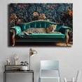 thumbnail image 5 of Mudket Framed Leopard on Green Velvet Sofa Canvas Wall Art, Luxury Leopard Print Room Decor for Living Room, Vintage Animal Wall Art, Ready to Hang - 12"L x 8"W, 5 of 10