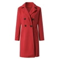 thumbnail image 3 of Fangasis Women Outwear Long Sleeve Jacket Button Down Coat Ladies Double-Breasted Overcoats Open Front Cardigan Red 4XL, 3 of 7