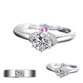 thumbnail image 3 of fastboy Adjustable White Gold Plated Open Ring Copper Rhinestone Studded Jewelry Lovers Couple Wedding, 3 of 8
