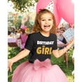 thumbnail image 2 of Birthday Girl Youth Gold Crown Tiara Youth Kids T-Shirt Small Black, 2 of 5