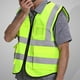 thumbnail image 1 of Chaleco reflectante de seguridad, brillante con tiras reflectantes - Cremallera frontal, 3 tamaños 5 colores disponibles , Amarillo Fluorescente L, 1 of 8