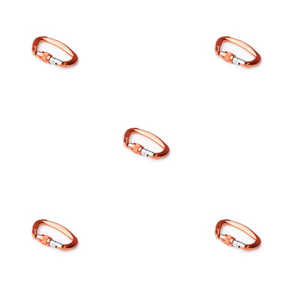 Wweixi 1/2/3/5 Safety Carabiner Sturdy Climbing Equipment Locking Accessories D-shaped Outdoor Sport Tool Protective Buckle for Body Protecting Orange 5PCS
