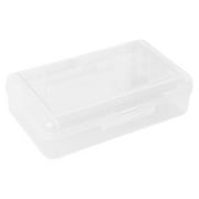 Hard Plastic Pencil Box, 1 Pack, Snap Closure Storage Case, Assorted Color Crayon Holder, Office Supplies for Teens & Adults, 8x5in, White