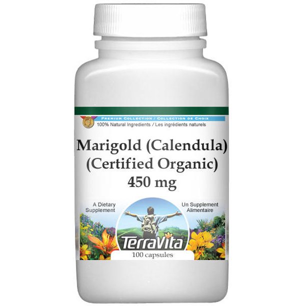 TerraVita Marigold (Calendula) 450 mg, 100 Capsules, 1Pack
