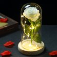 thumbnail image 1 of Lámpara de simulación de rosa con cubierta de cristal de La Bella y la Bestia, lámpara LED con forma de rosa, decoración para el Día de la Madre, regalo para el Día de San Valentín., 1 of 6