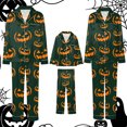 thumbnail image 4 of Leey-Word Matching Family Sleepwear Button Down Nightwear Sets 2 Pcs Pjs Long Sleeve Halloween Pajamas with pockets, 4 of 8