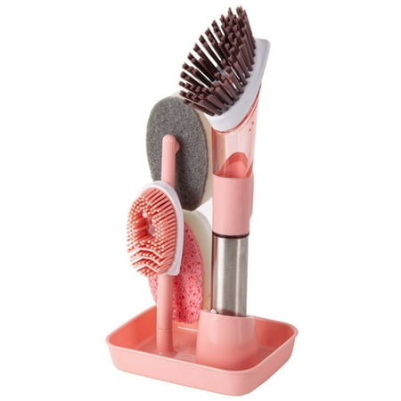 

Long-Handled Cleaning Brushes Set Household Kitchen Oily Pot-Washing Brushes