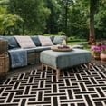thumbnail image 2 of SAFAVIEH Courtyard Janey Bordered Indoor/Outdoor Area Rug, Black/Light Beige, 9' x 12', 2 of 8