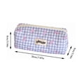 thumbnail image 3 of Season Student Checkered Pencil Case With Bow Portable Stationery Organiser Eraser Pencil Case, 3 of 6