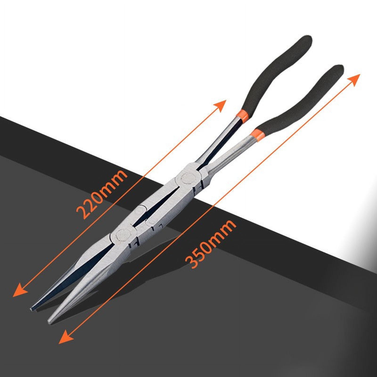13 Inch Double Joint Extended Needle Nose Pliers Clamping Pliers Long Nose Pliers Extended Handle Curved Nose Pliers Pliers Tip