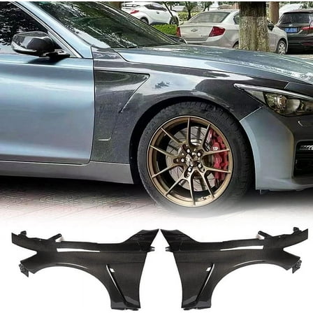 Carbon Fiber Side Fender Vent for Infiniti Q50 Q50S Sedan 2014-2020 Front Air Intake Scoop Cover Trim 1Pair