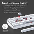 thumbnail image 3 of Teclado para juegos TMKB 60% con interruptor lineal rojo con cable blanco, 3 of 6