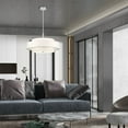 thumbnail image 3 of Livex Lighting Meridian 53" 5-Light Metal & Fabric Pendant in Brushed Nickel, 3 of 13