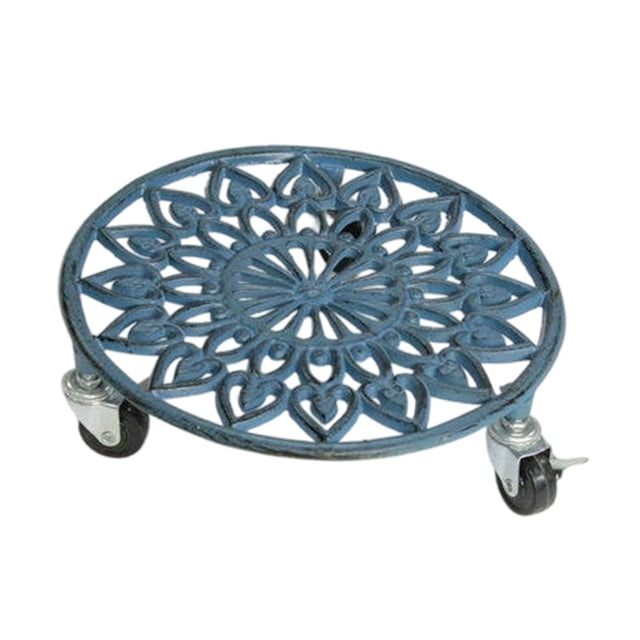 Dickly Support Roulant pour Plantes Terrasse Jardin Salon Patio Intérieur Extérieur avec Roues Bleu