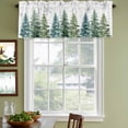 thumbnail image 3 of Green Christmas Tree Curtain Valances for Windows, Kitchen Valance Window Treatments Panel 2 Pack, Xmas Tree Grey Snowflake Rod Pocket Short Curtains for Bathroom Bedroom 54 x 18 Inch, 3 of 8