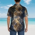 thumbnail image 6 of Bixox Men's Hawaiian Shirts Men's Watercolor Snake Skin Print Short-Sleeve Shirt-Small, 6 of 8