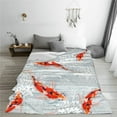 thumbnail image 5 of Pofeuu Koi Fish Corals,Spring Summer Print Ultra-Soft Micro Fleece Blanket,for Bed Or Sofa,All Season Throw Blankets Flannel Blanket-60"x50", 5 of 7