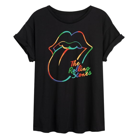 Rolling Stones - RS Logo Rainbow - Women's Oversized Graphic T-Shirt