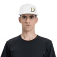 thumbnail image 4 of ZICANCN Alphabet D Pattern Baseball Caps, Trucker Hats for Men And Women, Adjustable Breathable Flat Caps, White, 4 of 6