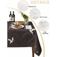 thumbnail image 5 of Japanese Style Suqare Tablecloth - 60 x 60 Inch, Vintage Cranes Ocean Wave Black Grey Waterproof & StainResistant Tablecloth, Washable Oil-proof Table Cover for Dining/Party/Wedding/Camping/Buffet, 5 of 9