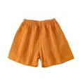 thumbnail image 4 of YunPes Toddler Girls Cotton Linen Shorts Quick Dry Elastic Waist Short Pants Kids Boys Soccer Basketball Gym Pull on Sport Shorts, 4 of 4