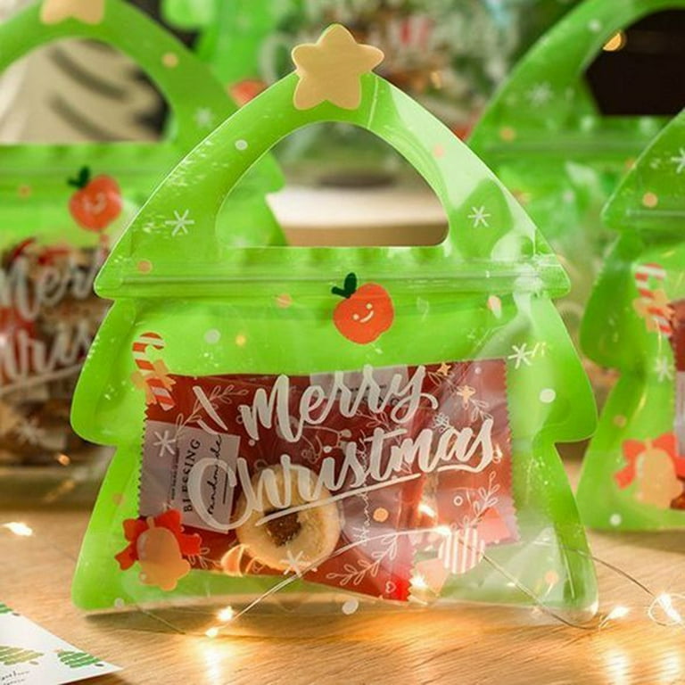 Candy Holiday Cookie Gift Bags Christmas Treat Bags For Kids Clear