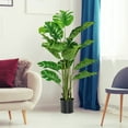 thumbnail image 4 of Topbuy 1 Pack 5ft Artificial Tree, Fake Monstera Deliciosa Plant in Pot with 15 Split Leaves Faux Plant for House Home Office Living Room, 4 of 8