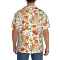thumbnail image 3 of Uemuo Fruits Peach2 Pattern Cotton Linen Short Sleeve Shirts,Casual Lightweight Button Down Shirts,Vacation Beach Summer Tops-, 3 of 7