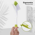 thumbnail image 4 of harmtty Pot Brush Dense Bristles Long Handle Spatula Brush Head Good Rebound Labor-saving Dish Washing Pan Brush Kitchen Gadget,Green, 4 of 8