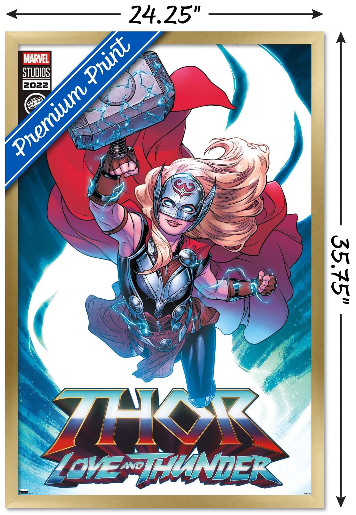 Marvel Thor: Love and Thunder - Mighty Thor Comic Wall Poster, 22.375" x 34" Framed