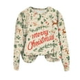 thumbnail image 7 of Jkety Christmas Sweaters for Women Merry Christmas Santa Printed Sweatshirt Vintage Santa Sweatshirt Christmas Sweatshirts for Women Beige,M, 7 of 7