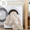 thumbnail image 6 of JERFIT Floral Puffy Comforter Set Queen Full, 3 Piece Ivory Microfiber Bedding Set with Shams, Shabby Chic All Season Duvet Insert, 6 of 10