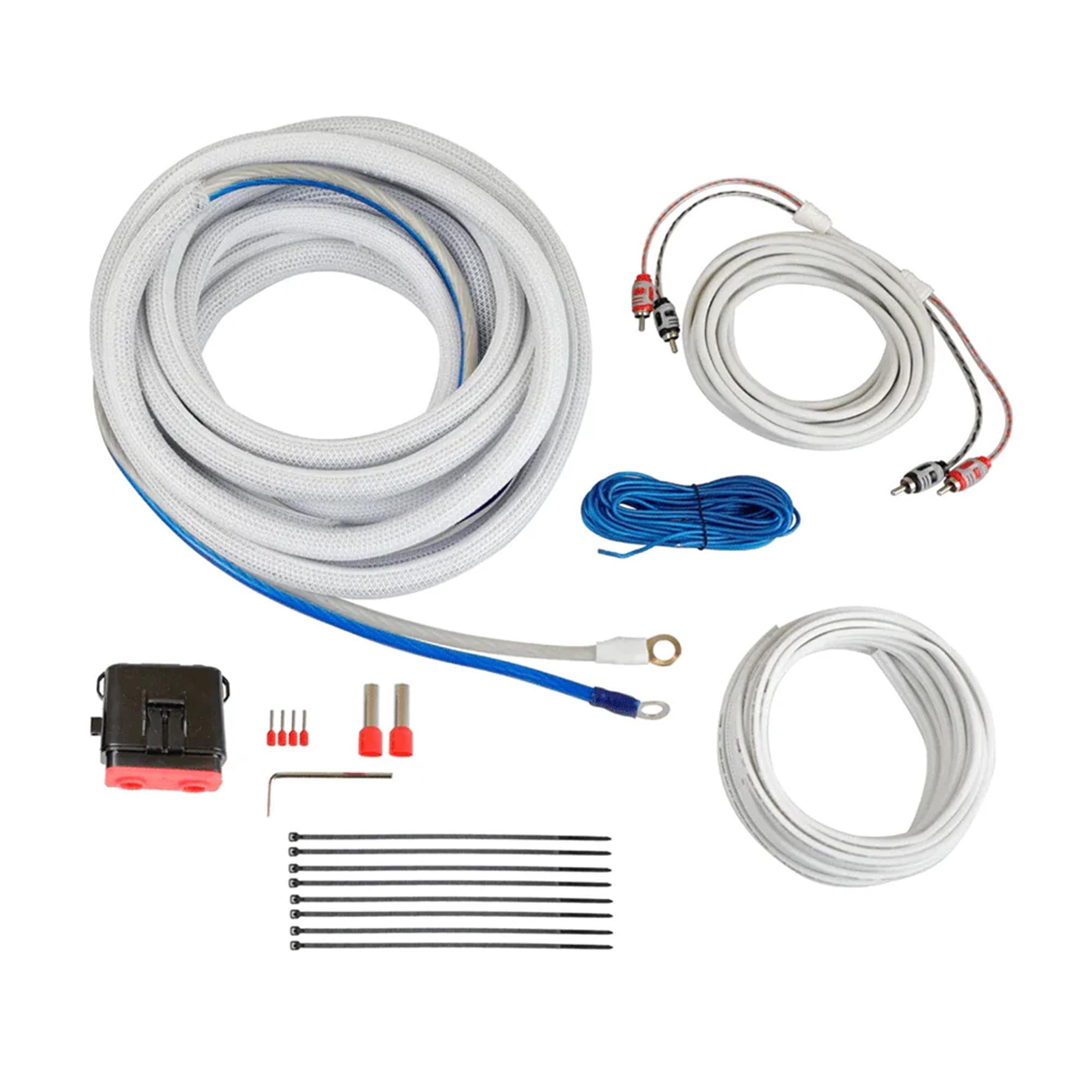 Cerwin Vega Marine Bass Upgrade Stroker Mono Amplifier with (2) 10" 4-Ohm White Subwoofers and Install Kit