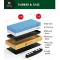 thumbnail image 2 of Royal Craft Wood Premium Whetstone Sharpening Kit, 2 Side Grit 1000/6000 Waterstone - Professional Grade Whetstone Set with Knife Sharpening Angle Guide and Non-Slip Bamboo Base (White/Blue), 2 of 6
