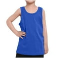 thumbnail image 2 of Zanarzt Toddler Boy Summer Tops Boys Tank Tops Casual Sleeveless Crewneck Athletic Tees Basic Undershirts Blue,6-7 Years, 2 of 5