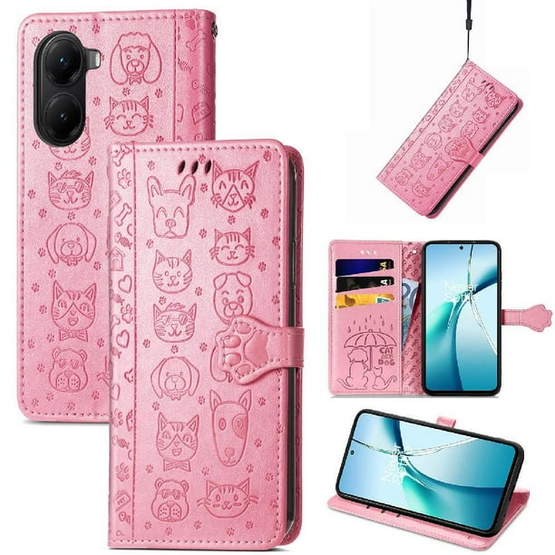 Funda Cartera FOXDOCK para Xiaomi Redmi A5 , Flip PU con Relieve de Gatos y Perros, Tarjetero y Soporte