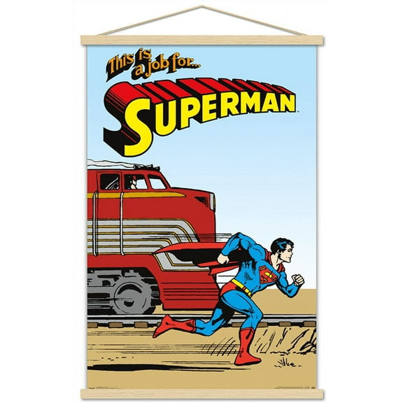 DC Comics - Superman - VIntage Wall Poster with Magnetic Frame, 22.375" x 34"