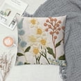 thumbnail image 4 of Sunflower Chrysanthemum Embroidered Decorative Cushion, Square Sofa Bedroom Throws Pillows, 4 of 5