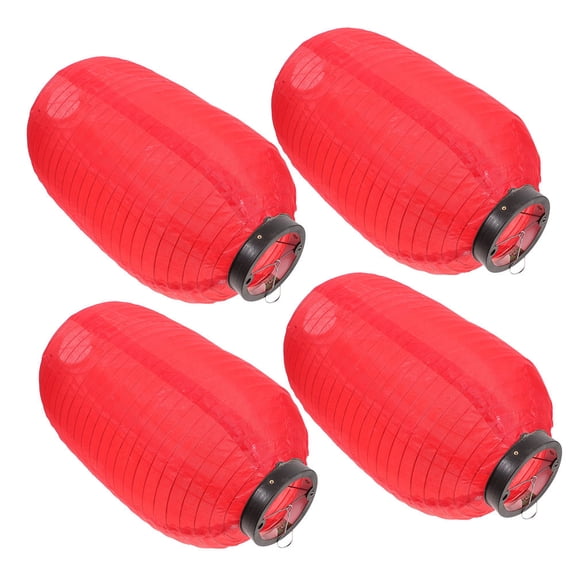 COMPUKAS Set of 4 Japanese Style Hanging Lantern String Lights for Outdoor Garden Patio Decoration