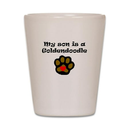 

CafePress - My Son Is A Goldendoodle - White Shot Glass Unique and Funny Shot Glass