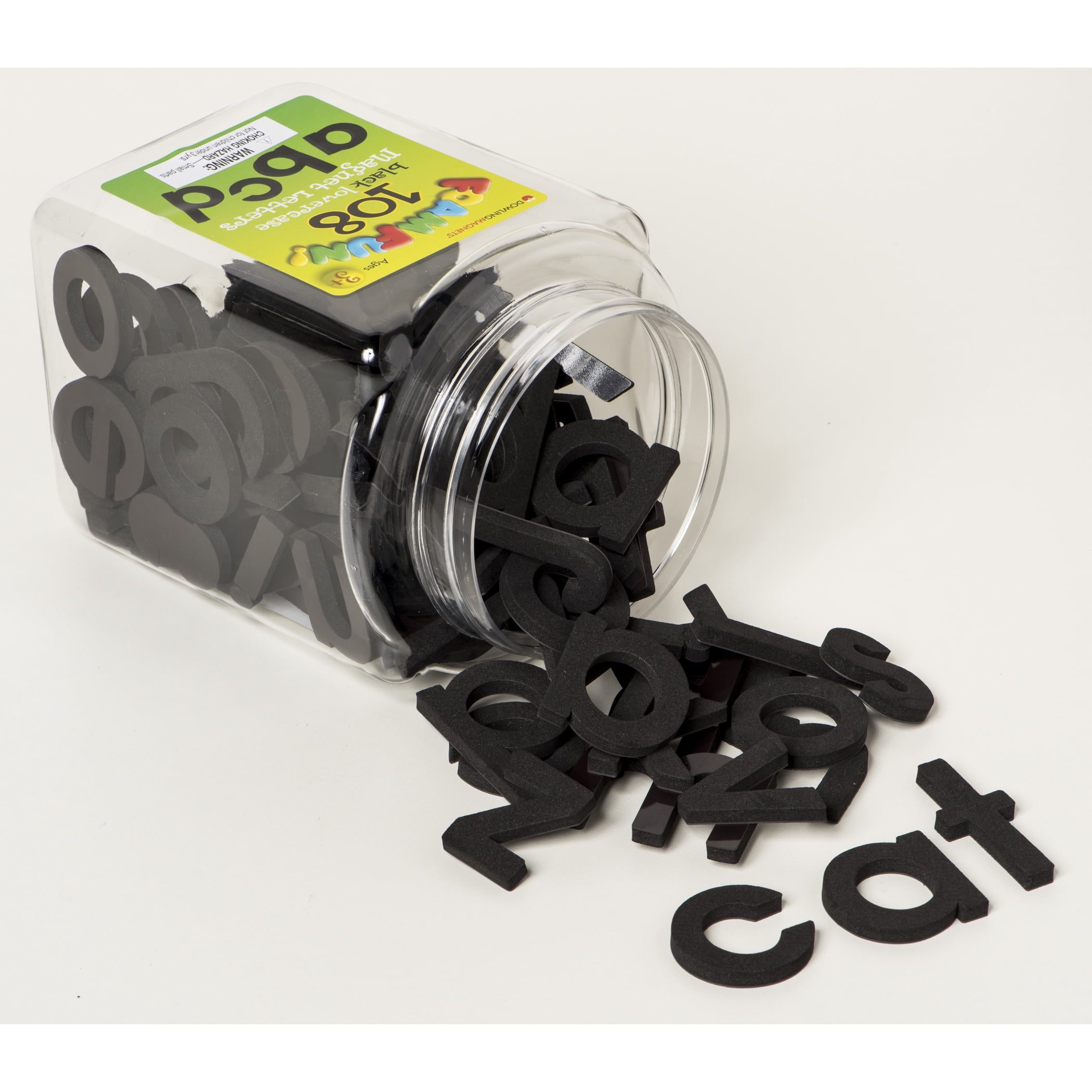 Dowling Magnets Foam Fun! Lowercase Black Magnetic Letters, 108 Pieces