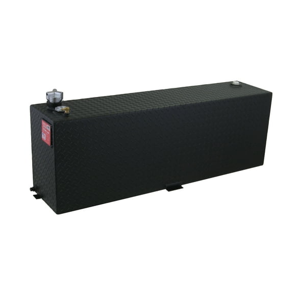 RDS Tanks Liquid Transfer Tank 71212PC DOT Approved; Gasoline or Diesel; 60 Gallon Capacity; Rectangle; Powder Coated Diamond Tread; Black; Aluminum