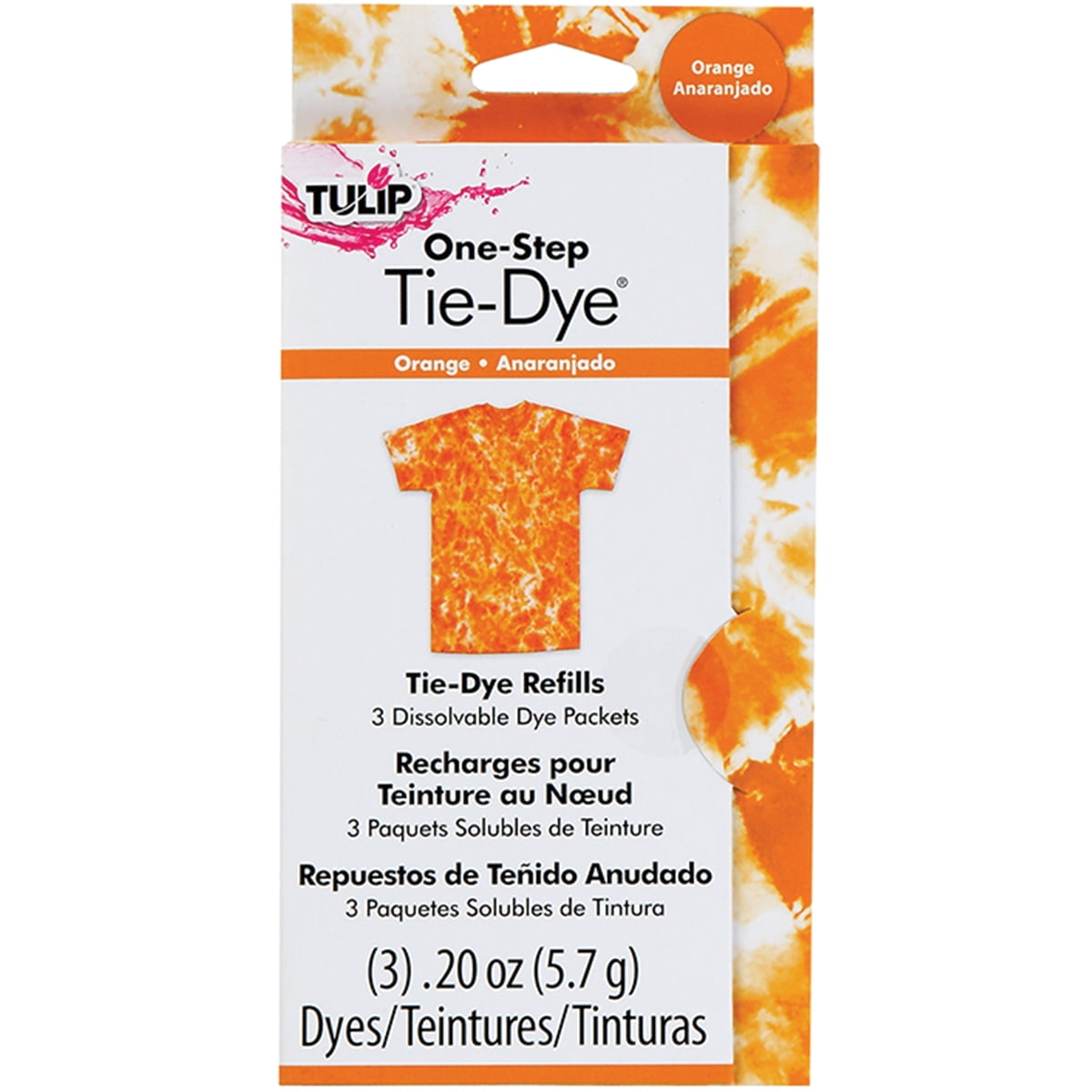 Tulip One-Step Tie-Dye Refill .13oz 3/Pkg-Orange -TFDRF-29037