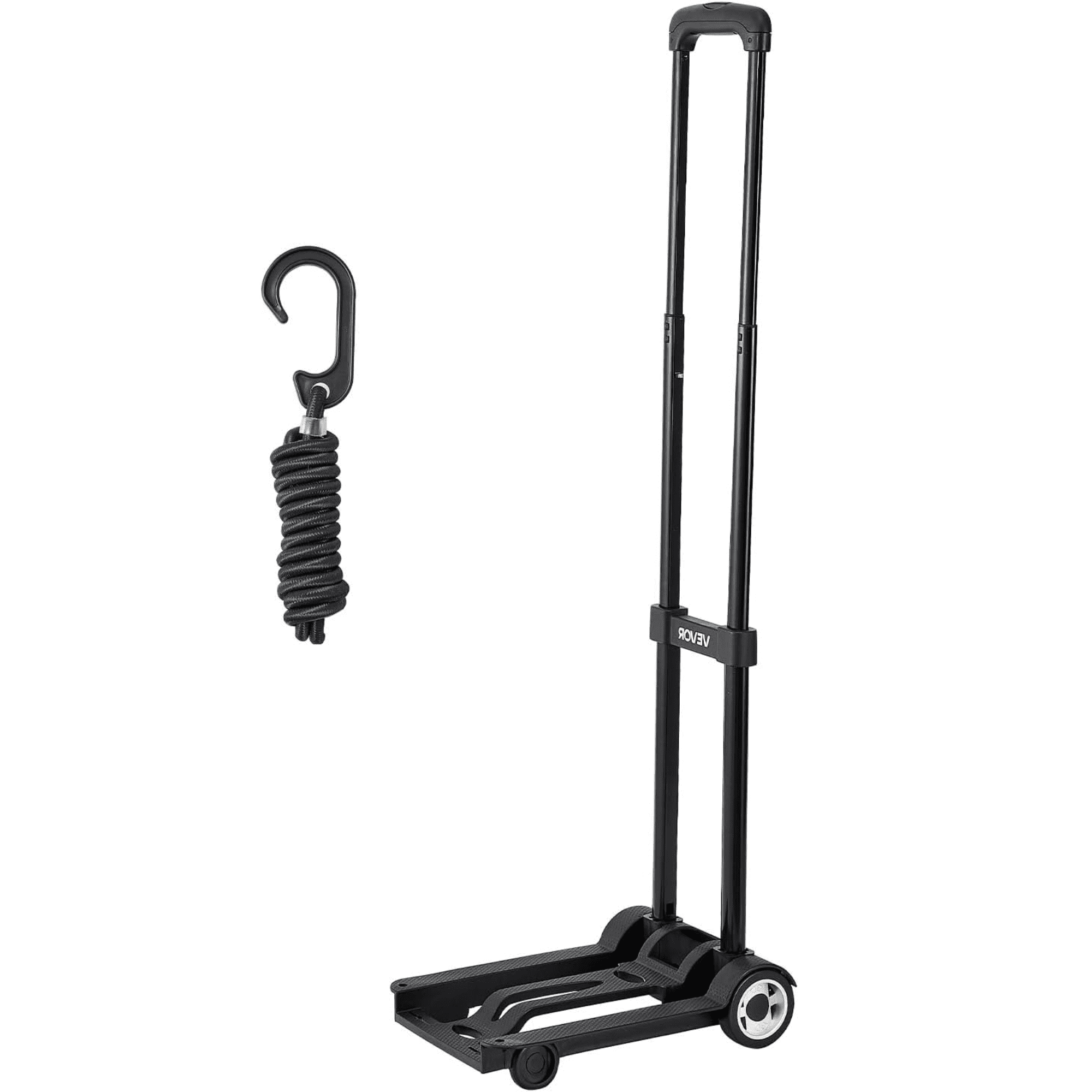 Folding Hand Truck and Dolly, Heavy-Duty Aluminum Foldable Cart with Telescoping Handle and PP+TPR Wheels, 176 lbs Capacity for Home, Office, Shopping, and Travel