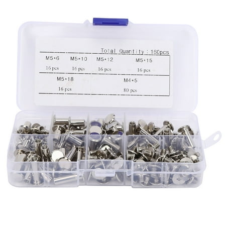 

160pcs Screw Nail Rivets Fasteners Flat Head Studs Kit for DIY Craft Album Book