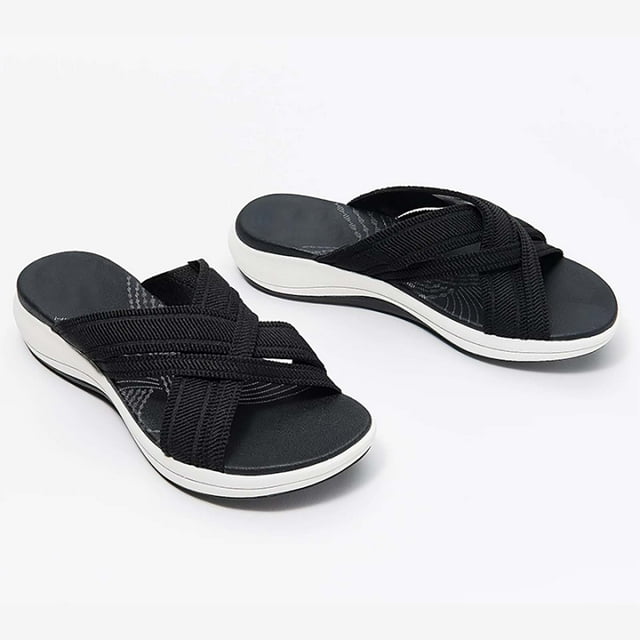SMihono Sandals Womens Summer Plus Size Latest Upgrade Elastic Cross Correction Ladies Sandals Summer Slippers Slipper On Clearance