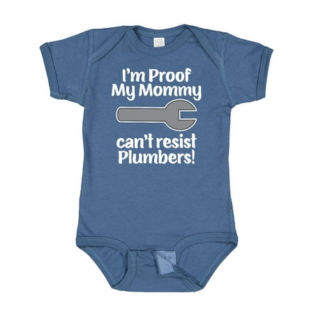 

Inktastic Proof Mommy Cant Resist Plumber Dad Gift Baby Boy or Baby Girl Bodysuit