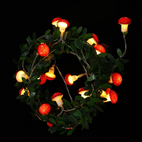 HEATSHAKING Led Mushroom Shaped String Lights No Battery Required Solar Mushroom Lights Decorative Led Lamps For